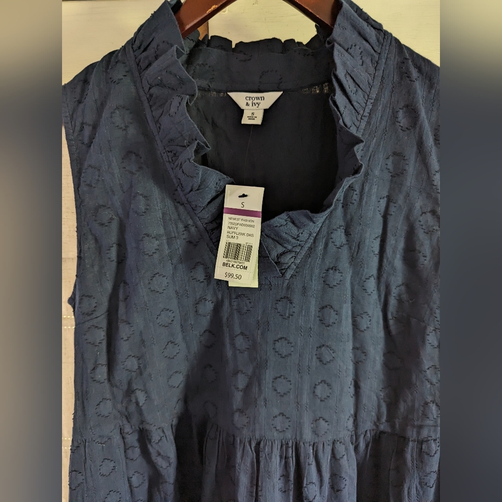 NWT Crown & Ivy Navy Dress Women's Size Small